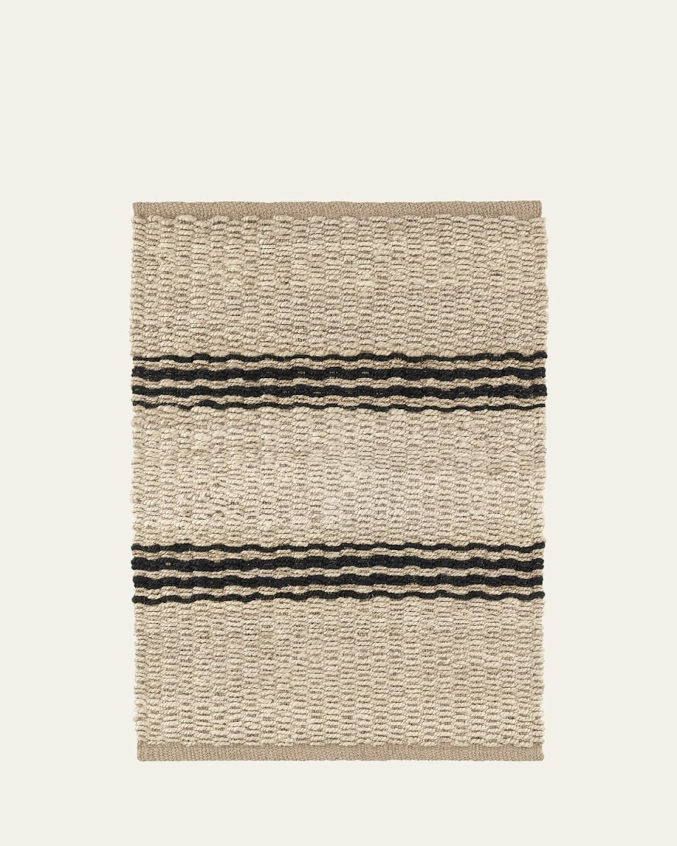 Jute Ticking Black Handwoven Rug, 9' x 12'